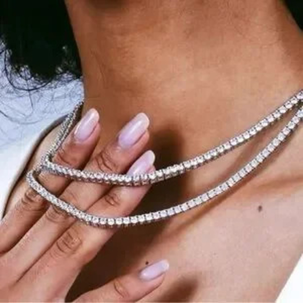 Tennis Choker Necklaces Women HipHop Iced Out AAA+ Cubic Zirconia